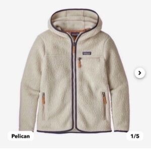 Like New Patagonia Women's Retro Pile Fleece Hoody- Pelican, Size Large